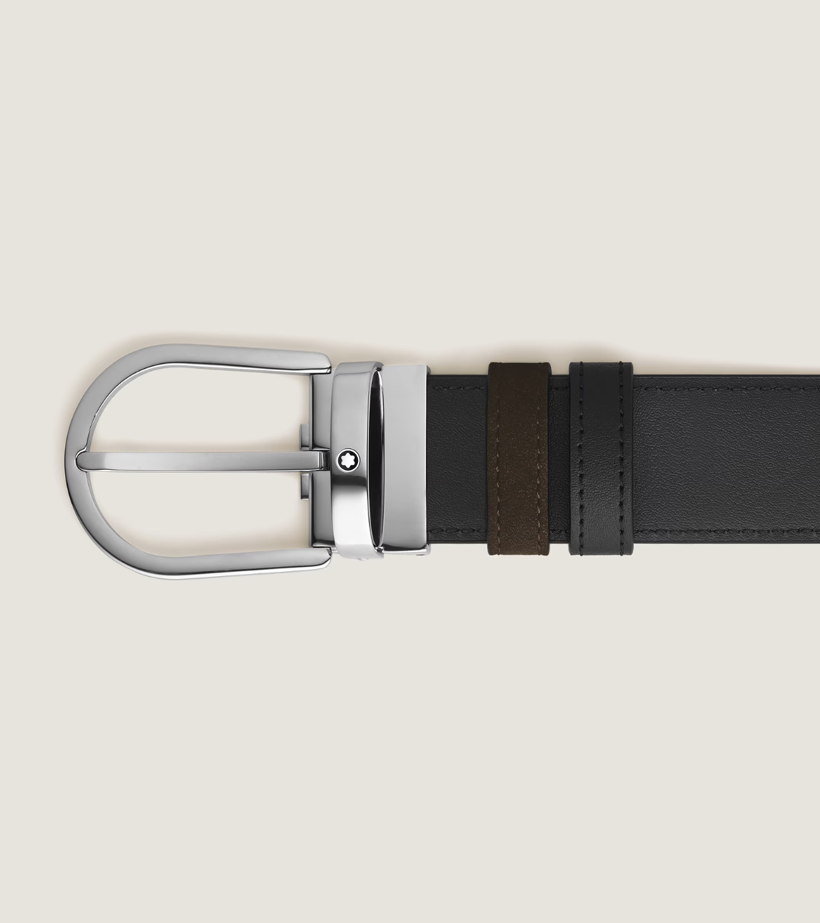 Montblanc Horseshoe 35 mm Reversible Belt in Suede Leather